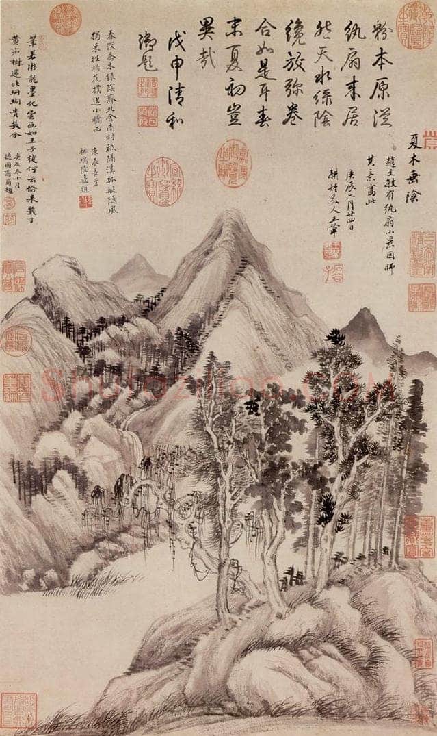 清 王翬 画夏木垂陰图 书画作品