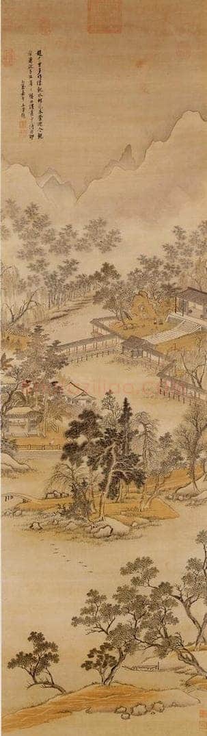 清 王翬 水村图 书画作品
