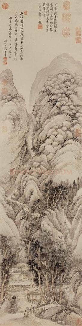 清 王翬 巨然夏山图 书画作品