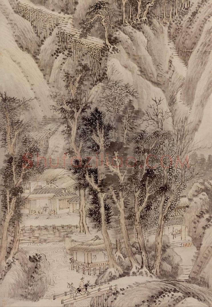 清 王翬 巨然夏山图 书画作品