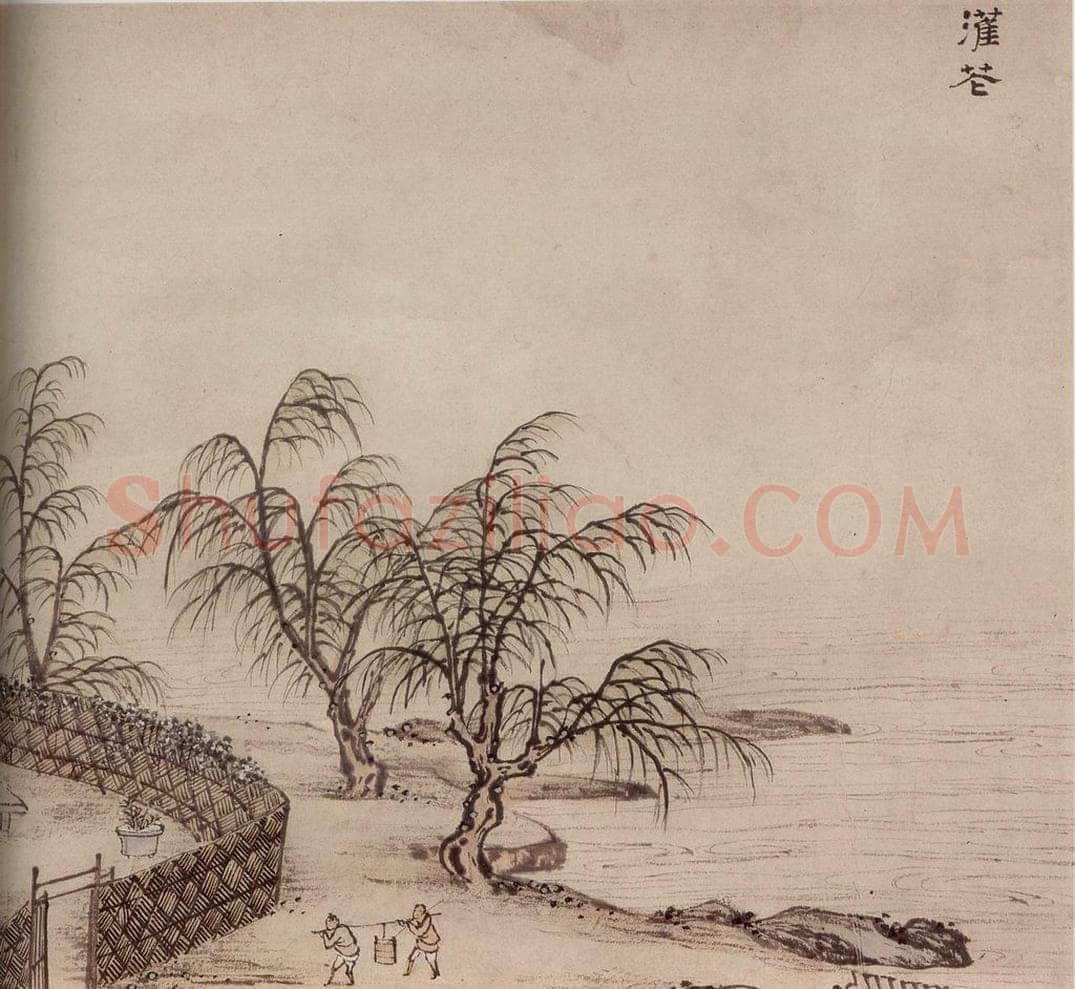 明 孙克弘 《销间清课图》 书画作品
