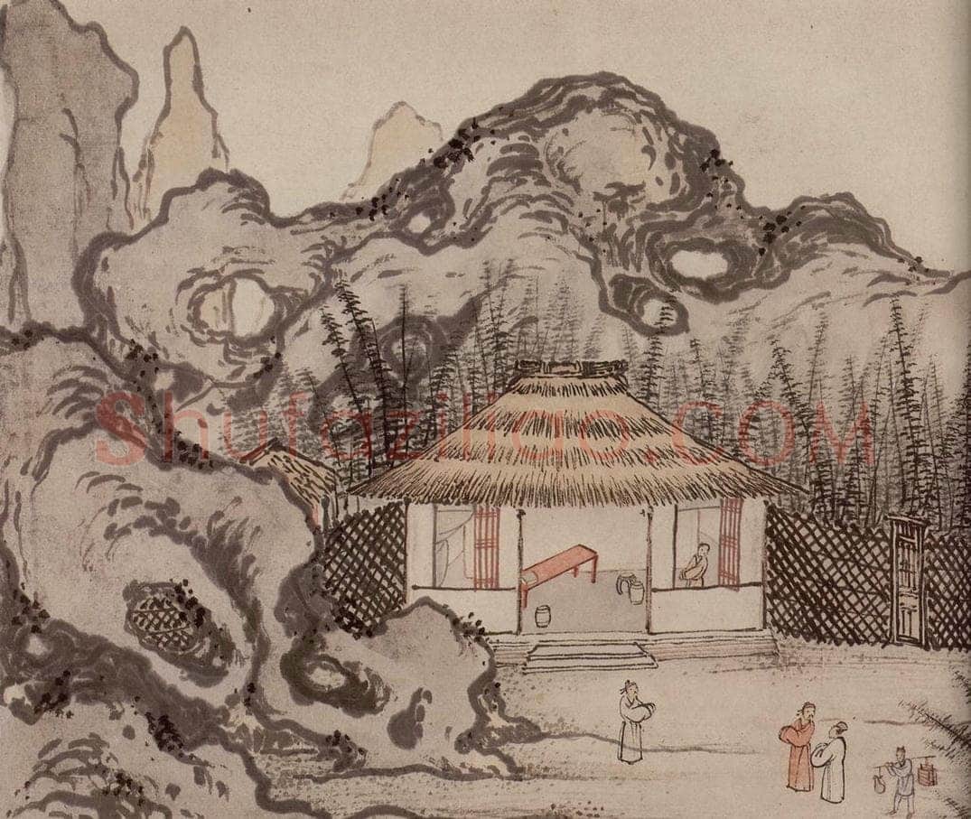 明 孙克弘 《销间清课图》 书画作品