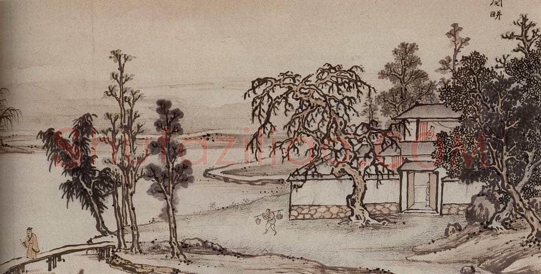 明 孙克弘 《销间清课图》 书画作品