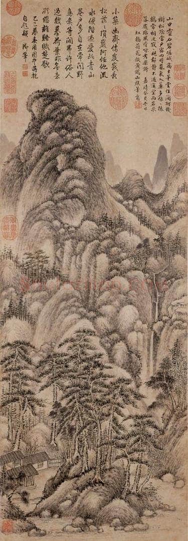明 蒋乾 《倣王蒙山水》 书画作品