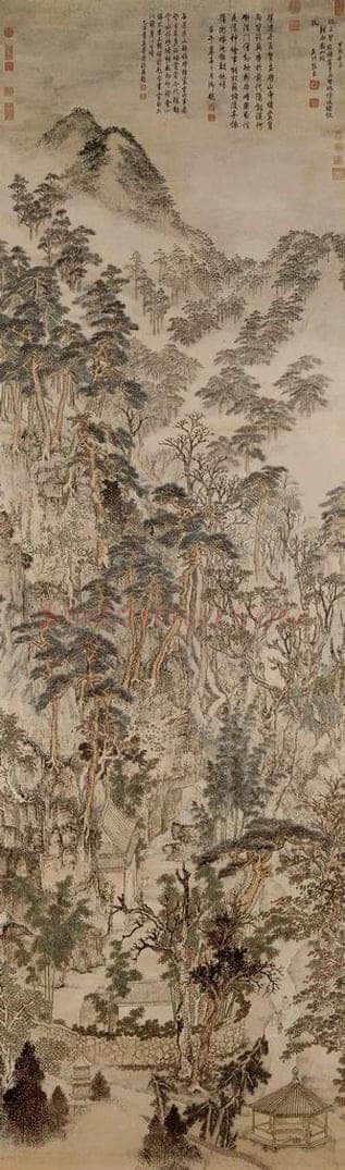 明 张宏 《栖霞山图》 书画作品