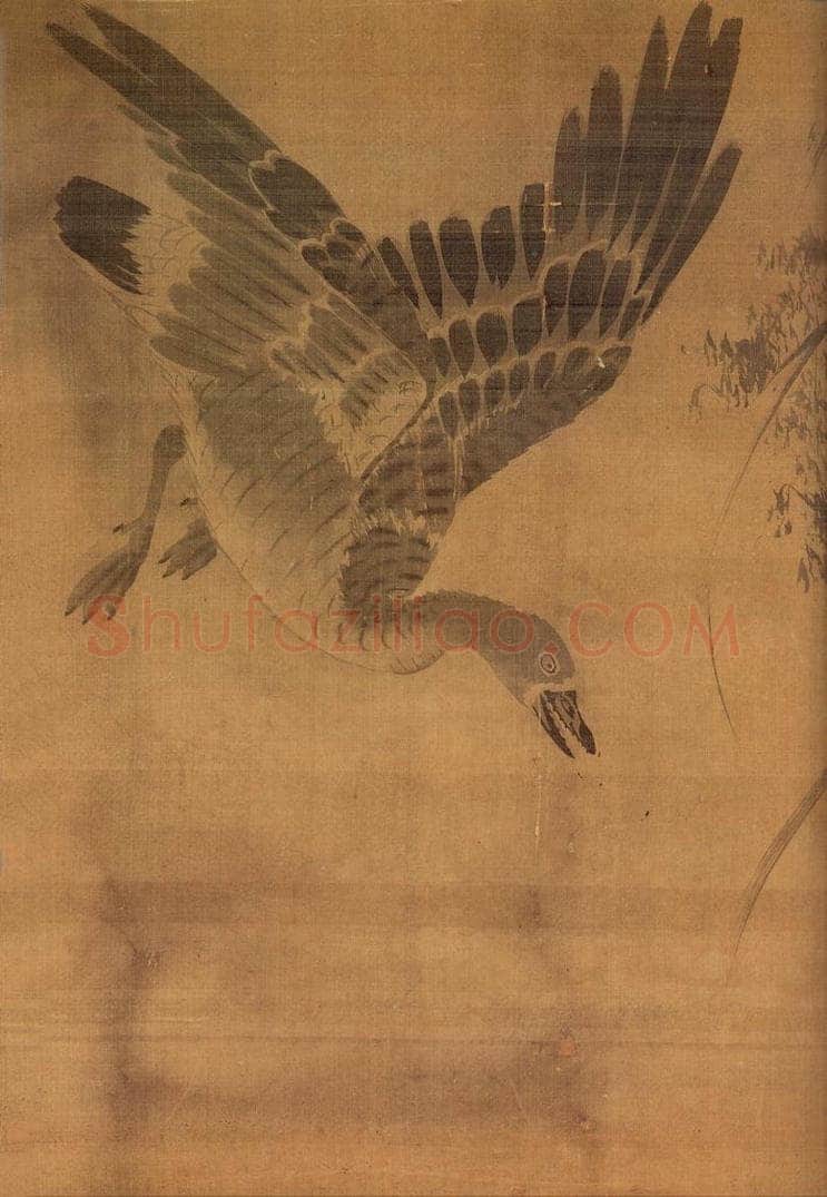 明 吕纪 《芦汀来雁图》 书画作品