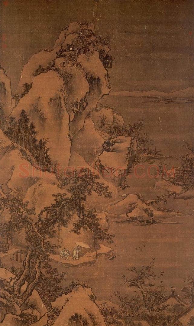 明 朱端 《寻梅图》 书画作品
