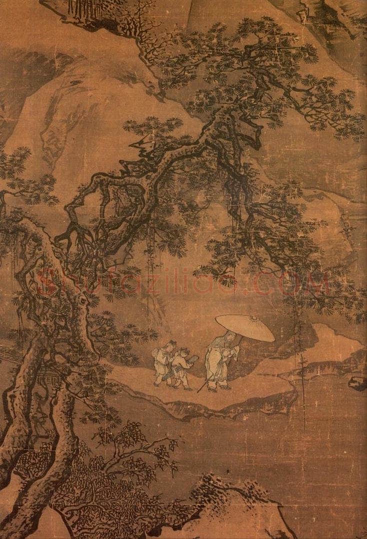 明 朱端 《寻梅图》 书画作品