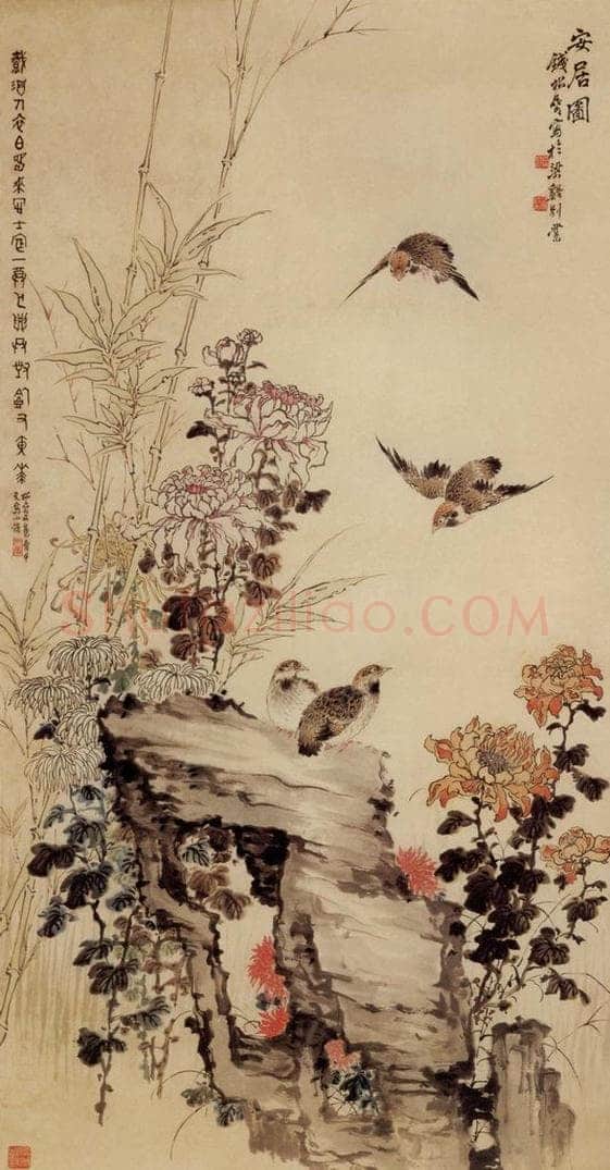 20世纪40年代 钱松岩 《安居图》 书画作品