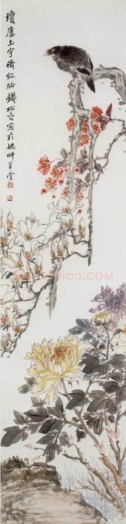 20世纪40年代后期 钱松岩 《琼楼玉宇倚红妆》 书画作品