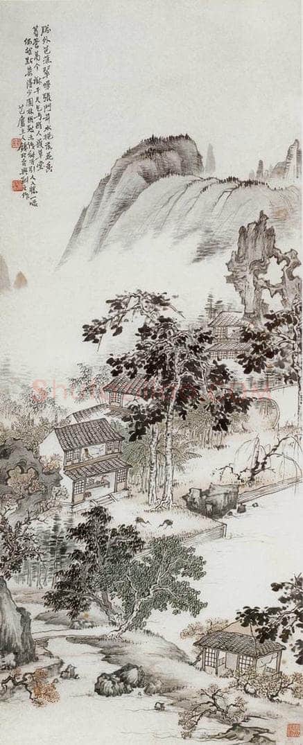 20世纪30年代后期 钱松岩 《窗外芭蕉翠幔张》 书画作品