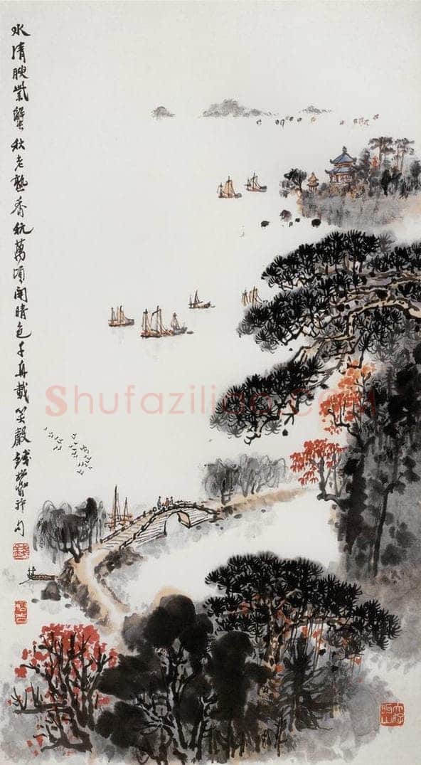 20世纪70年代中期 钱松岩 《太湖万顷开晴色》 书画作品