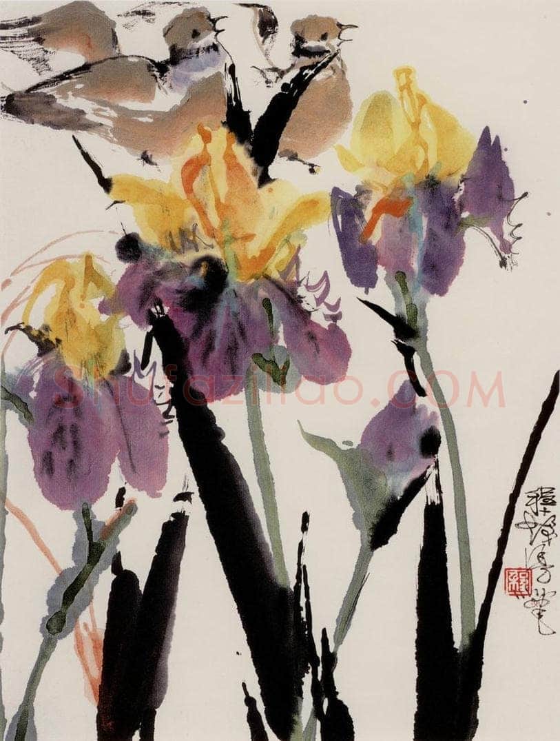 1982年 程十发 《花鸟册页》 书画作品