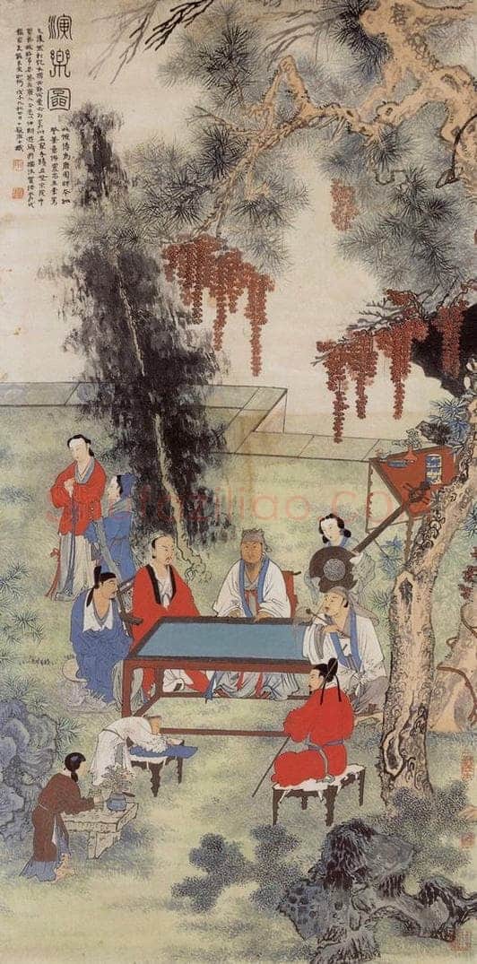 1948年 程十发 《演乐图》 书画作品