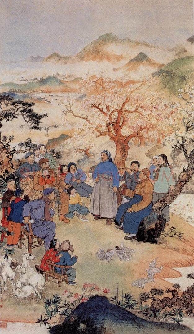 1957年 程十发 《歌唱祖国的春天》 书画作品