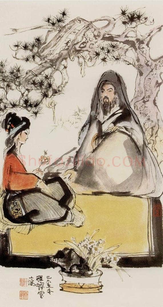 1979年 程十发 《吟诗》 书画作品