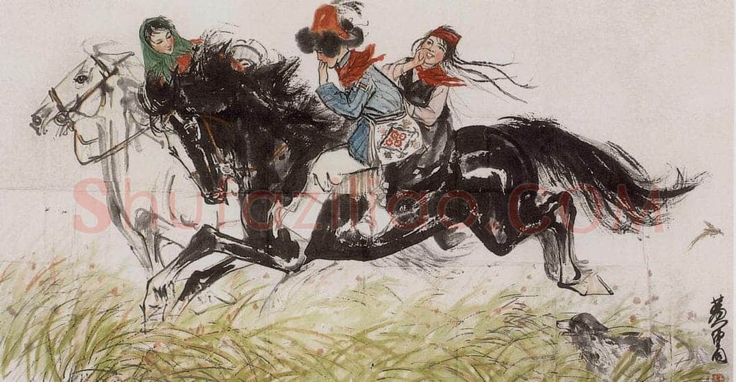 约1962年 黄胄 藏童上学 书画作品