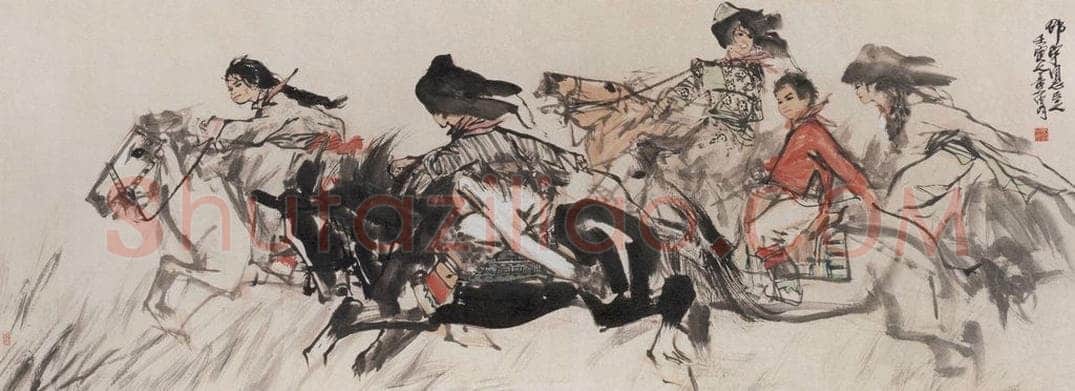 1962年 黄胄 奔腾急 书画作品