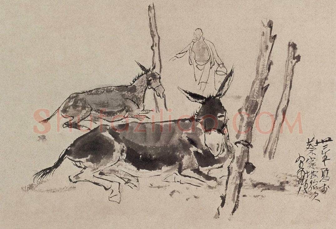 1943年 黄胄 饮驴 书画作品