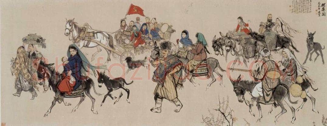 1959年 黄胄 载歌行 书画作品