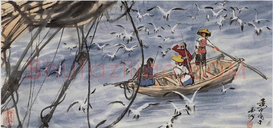 1974年 黄胄 《西沙女民兵》 书画作品