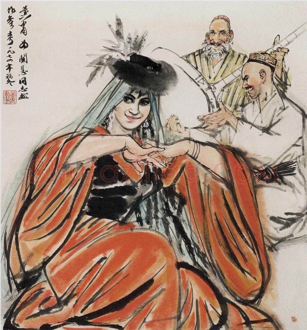 1974年 黄胄 《新疆舞》 书画作品
