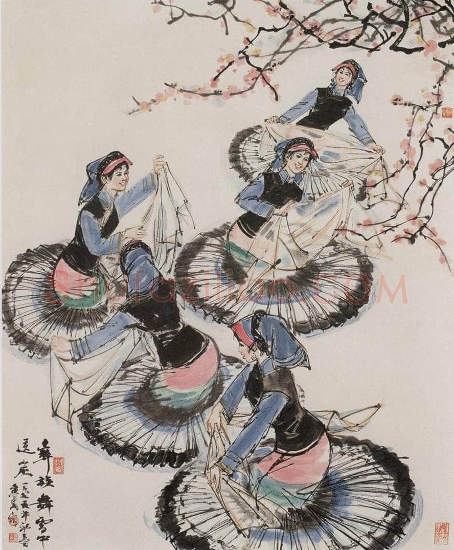 1976年 黄胄 《彝族舞》 书画作品