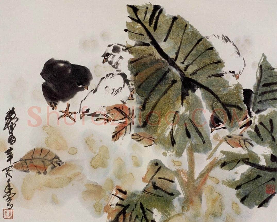 1981年 黄胄 《雏鸡》 书画作品