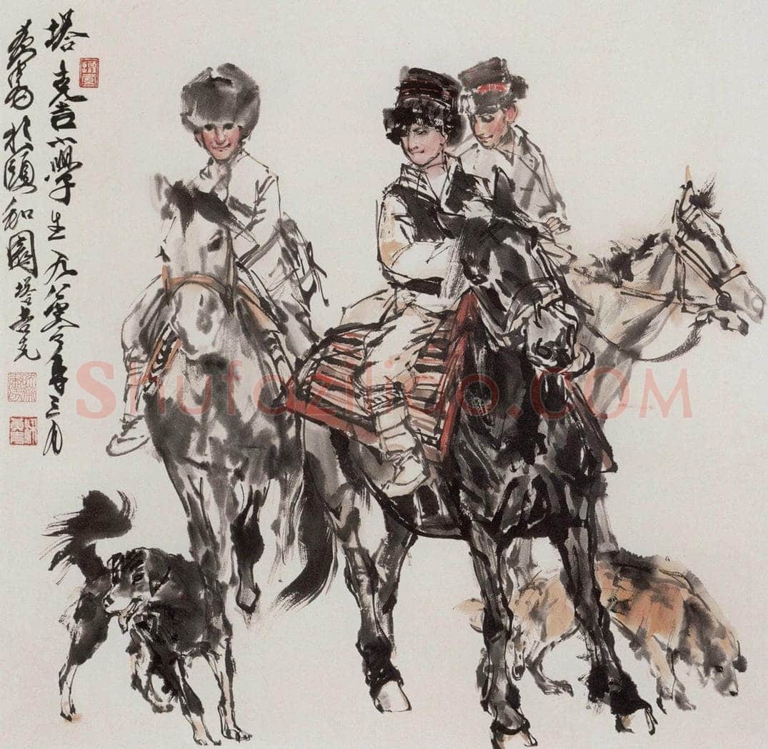 1980年 黄胄 《塔吉克小学生》 书画作品