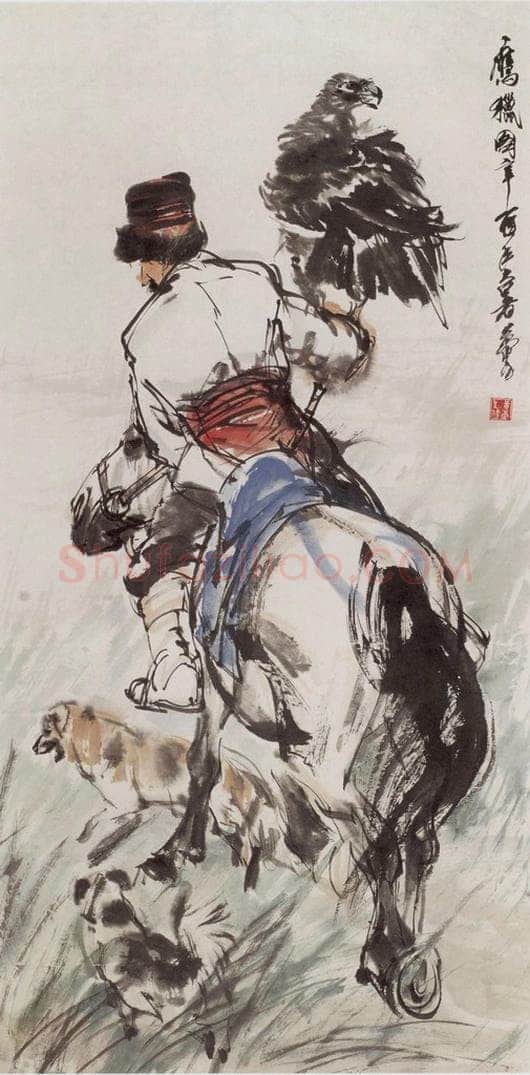 1981年 黄胄 《鹰猎》 书画作品