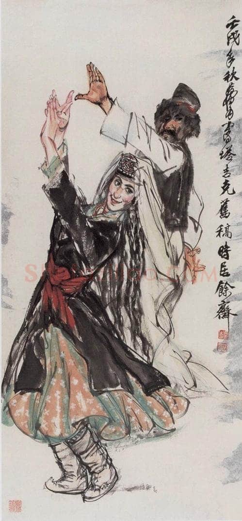 1982年 黄胄 《塔吉克舞》 书画作品