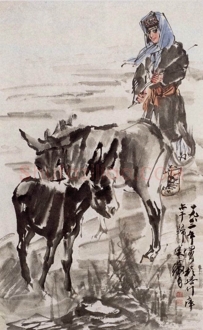 1982年 黄胄 《赶驴》 书画作品