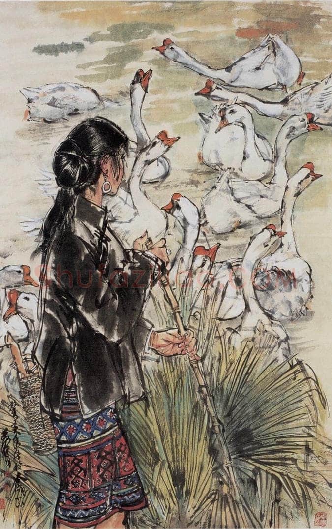 1983年 黄胄 《万泉河边》 书画作品