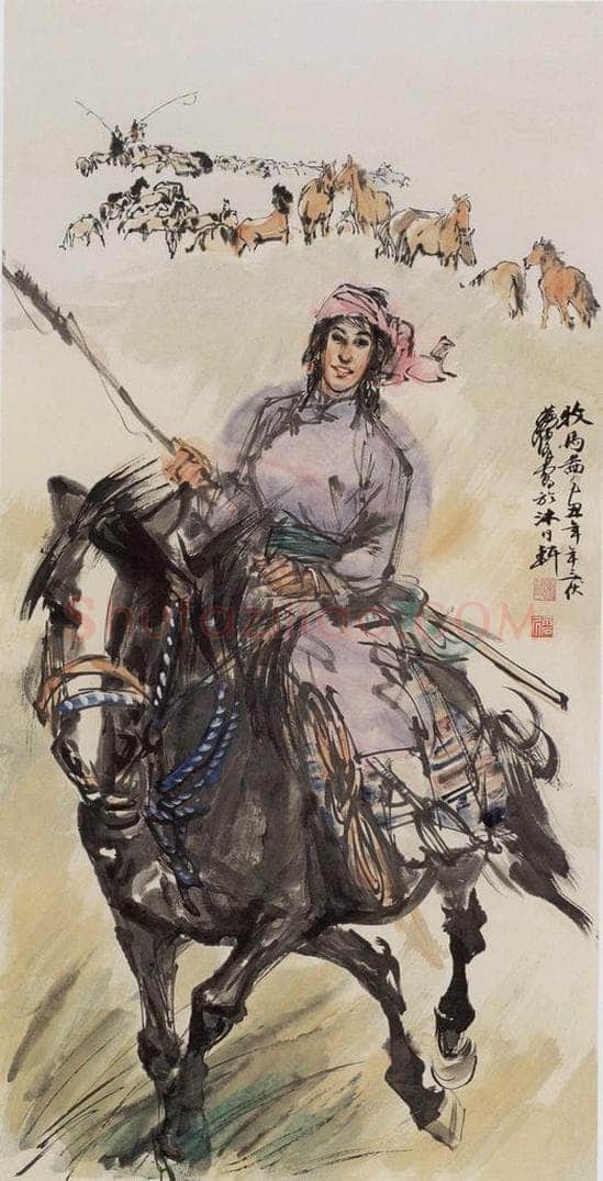 1985 黄胄 《牧马》 书画作品