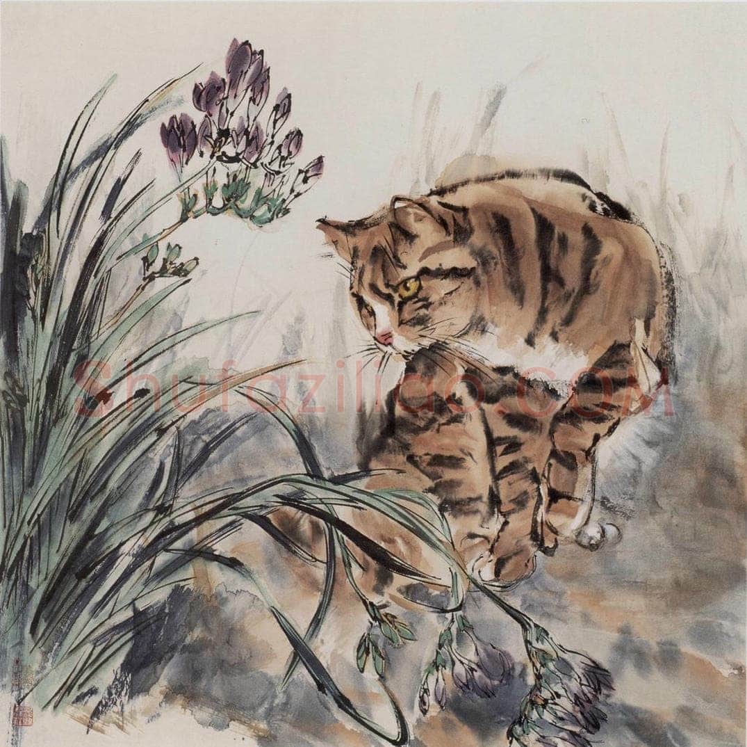 1985 黄胄 《窥视》 书画作品