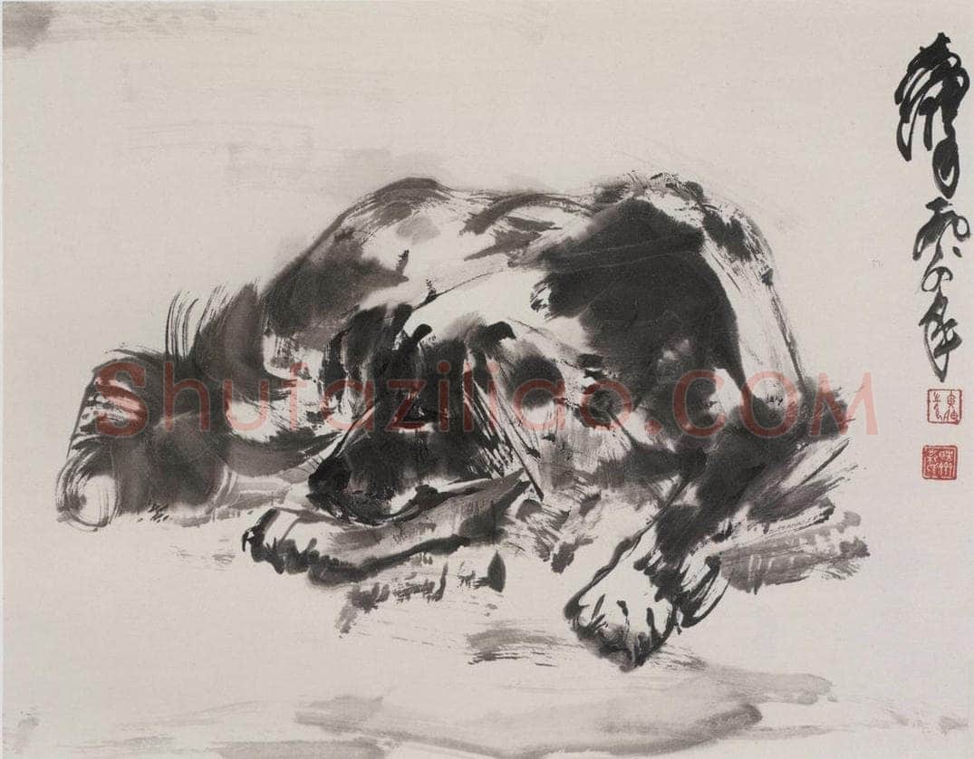 1984年 黄胄 《卧犬》 书画作品