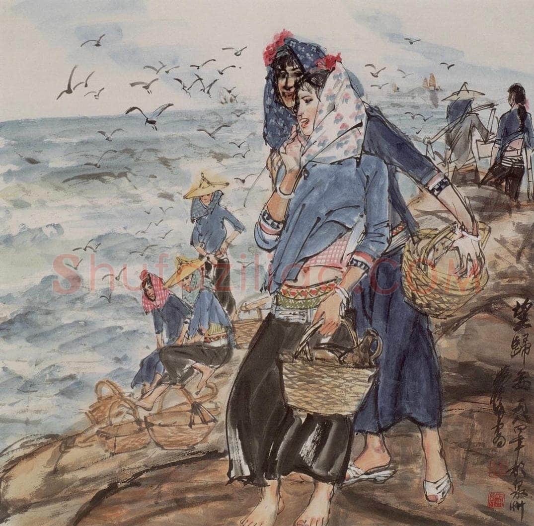 1984 黄胄 《望归》 书画作品
