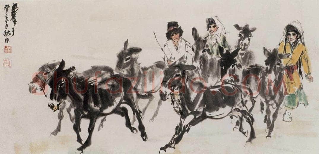 1983 黄胄 《赶驴》 书画作品