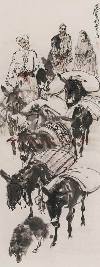 1983 黄胄 《运粮》 书画作品