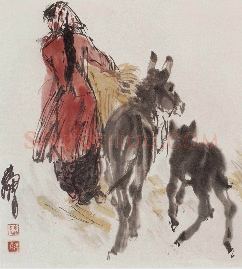  黄胄 《放驴》 书画作品