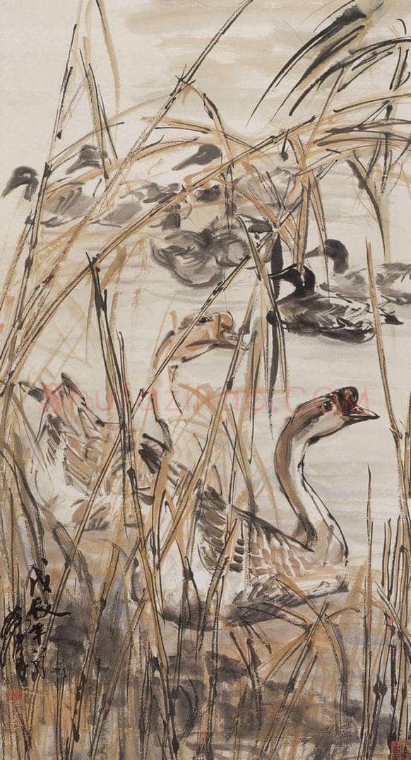 1988年 黄胄 芦塘 书画作品