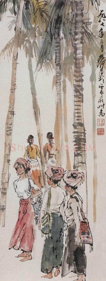 1987年 黄胄 《傣族妇女》 书画作品