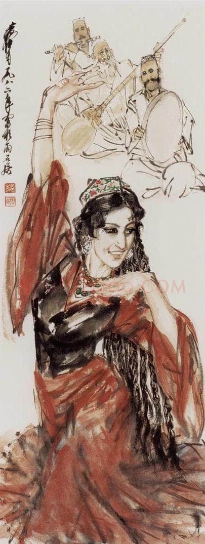 1986年 黄胄 《鼓舞》 书画作品