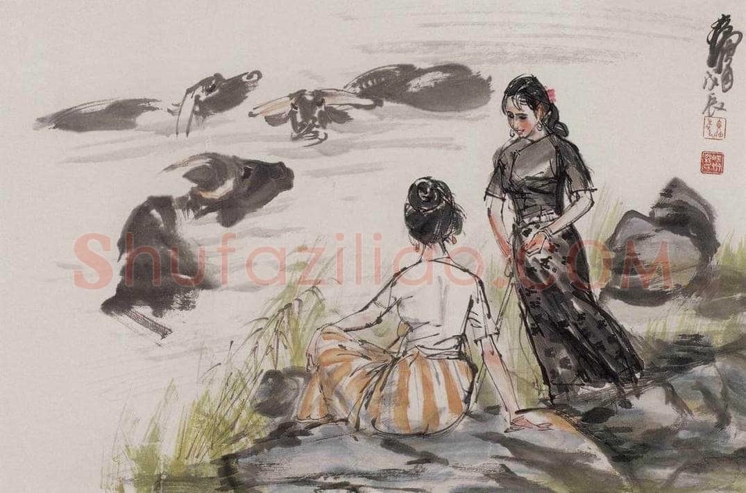 1988年 黄胄 放牛 书画作品