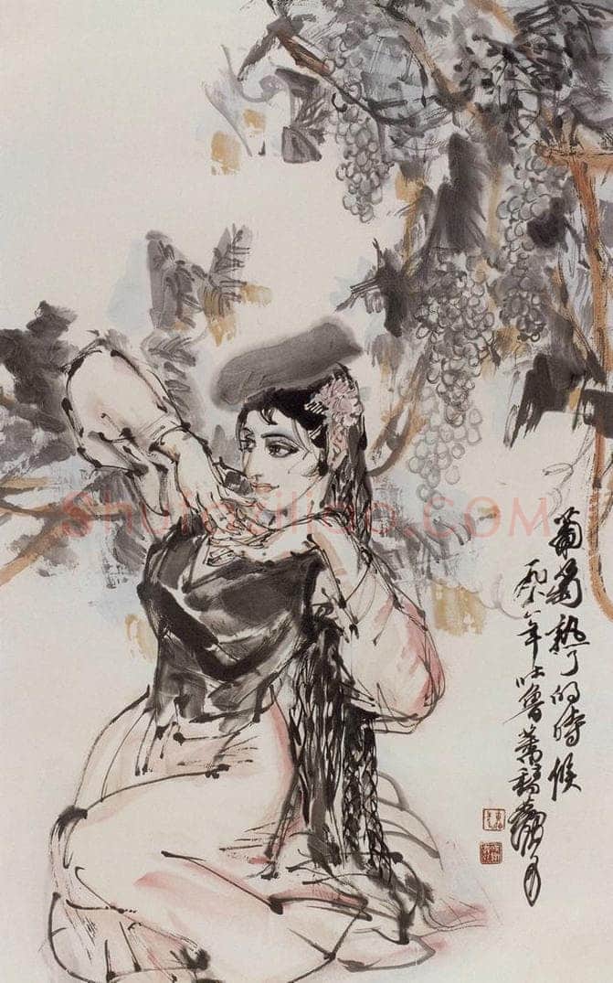 1988年 黄胄 《葡萄熟了的时候》 书画作品