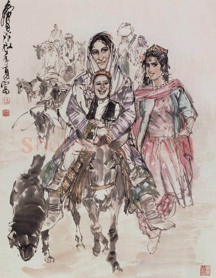 1988年 黄胄 赶集 书画作品