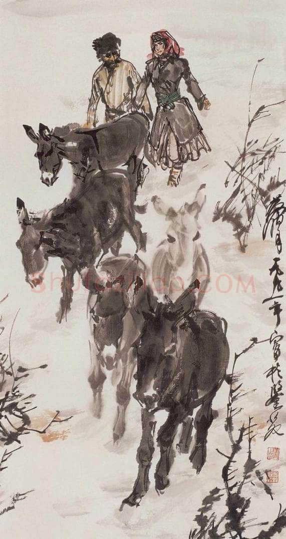 1991年 黄胄 《赶驴》 书画作品