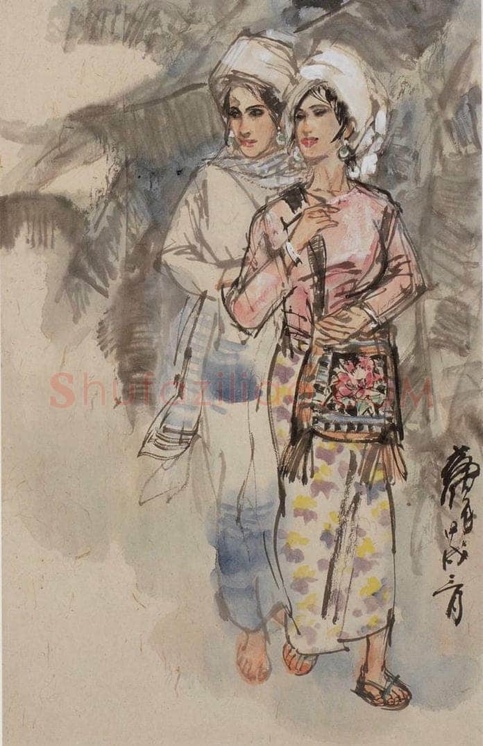1994年 黄胄 《傣族妇女》 书画作品