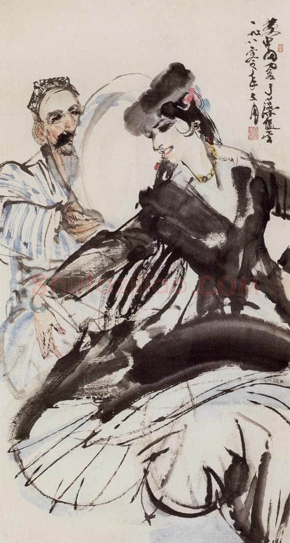 1980年 黄胄 于阗歌舞 书画作品