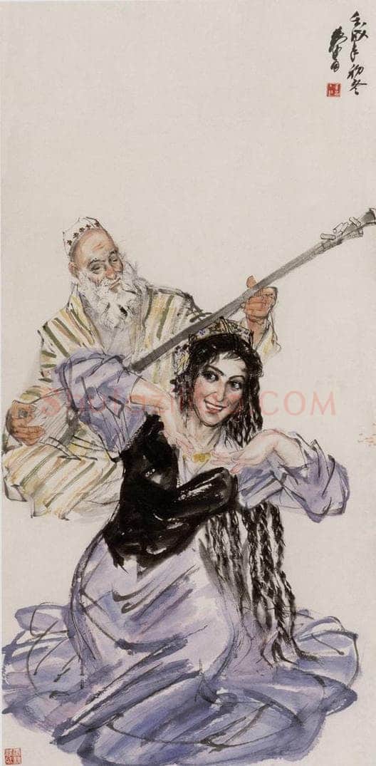 1982年 黄胄 舞蹈人物 书画作品